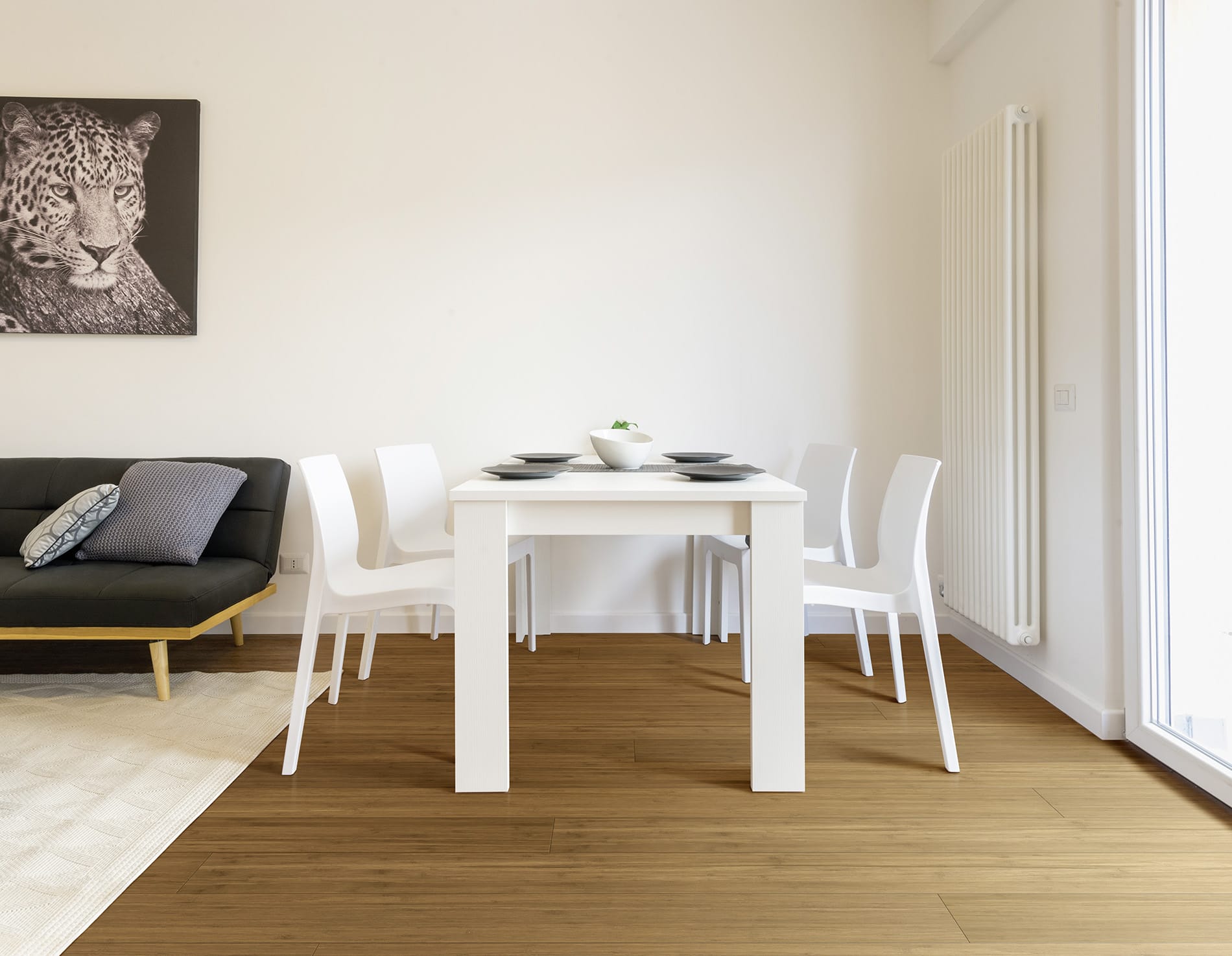 Sala da pranzo minimalista bamboo